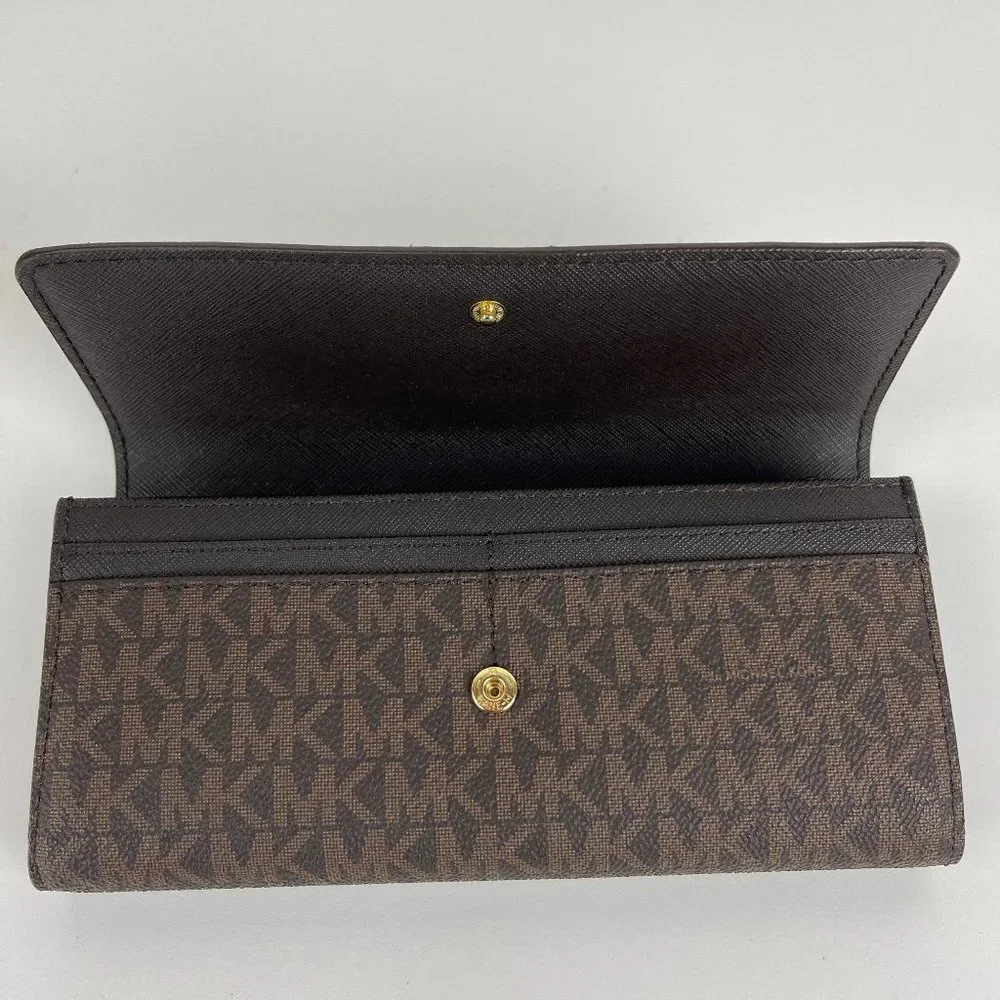New Michael Kors Coated Canvas Logo Billfold Wallet - Picture 4 of 6